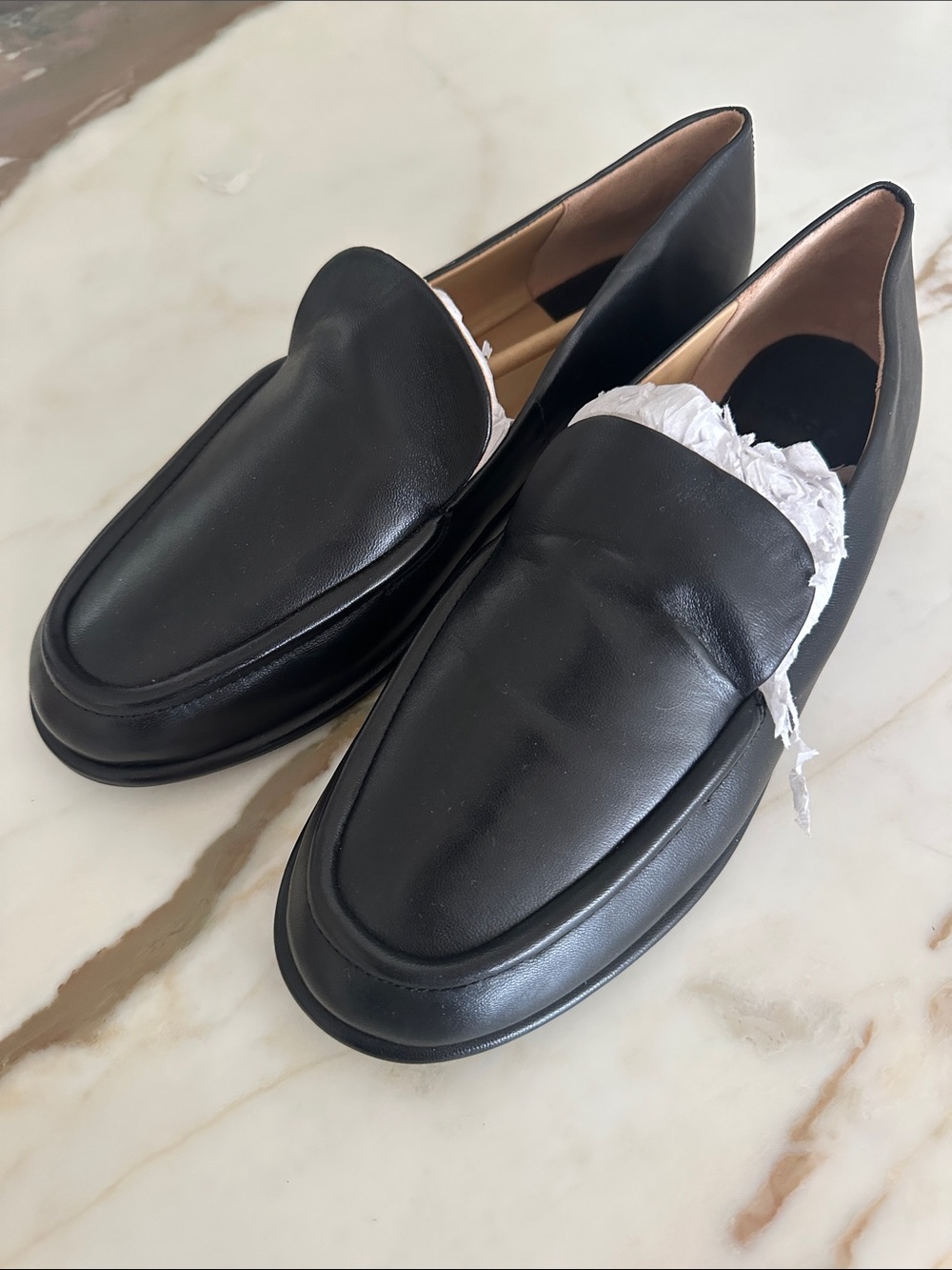 Vince Black Leather Slip-On Loafers - Smooth Penny Style